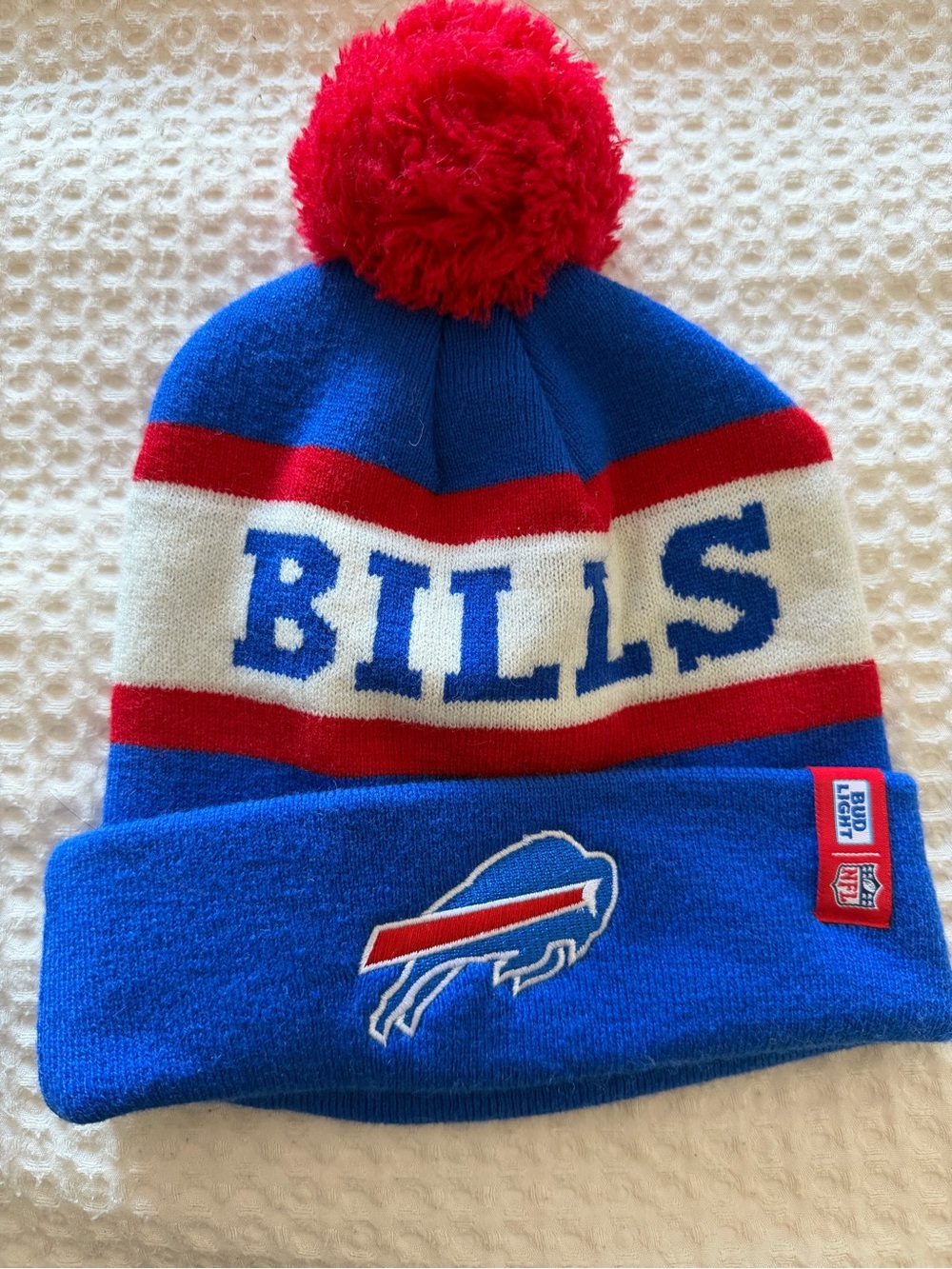 Buffalo Bills Pom Beanie Hat - Blue and Red